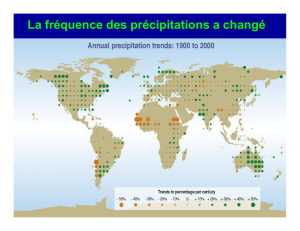 La fréquence des précipitations a changé
