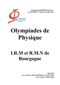La RMN de Bourgogne. - Olympiades de Physique