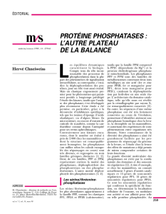 protéine phosphatases : l`autre plateau de la balance - iPubli