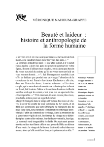 Beauté et laideur : histoire et anthropologie de la