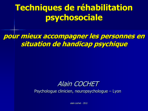 Concepts et Outils de la Réhabilitation Psychosociale. Mise en