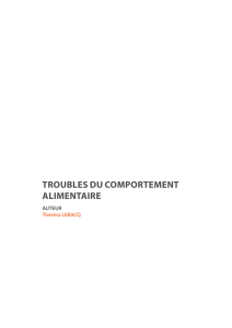 TROUBLES DU COMPORTEMENT ALIMENTAIRE