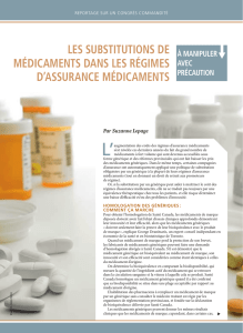 les substitutions de médicaments dans les régimes d