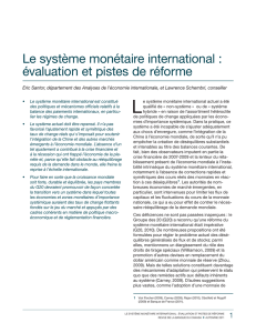 Le système monétaire international : évaluation et pistes de réforme