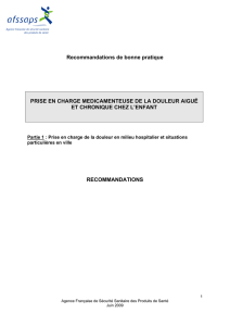 Prise en charge médicamenteuse de la douleur chez l`enfant