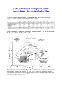 Fiche classification chimique des roches magmatiques : diagramme