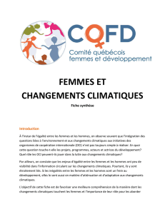 Femmes et changements climatiques