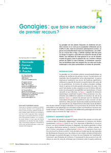Gonalgies :que faire en médecine de premier recours ?