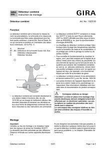 Détecteur combiné Instruction de montage -