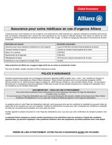 Assurance pour soins médicaux en cas d`urgence Allianz