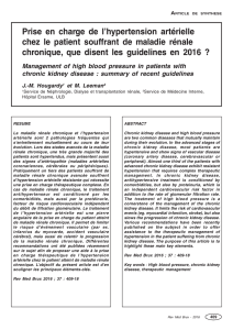 Prise en charge de l`hypertension artérielle chez le patient souffrant