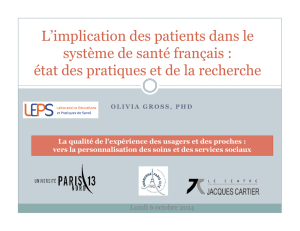 L`implication des patients dans le système de santé français : état