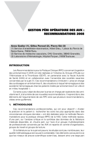 GESTION PéRI OPéRATOIRE DES AVK