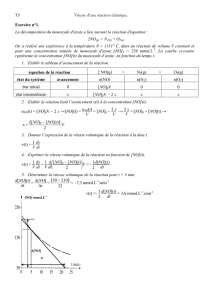 TS Vitesse d`une réaction chimique. Exercice n°1. La décomposition