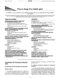 Prise en charge d`un malade opéré