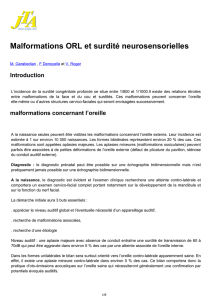 JTA 1998 : Malformations ORL et surdité neurosensorielles
