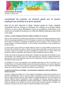 Lancement de Lumine, un serious game sur le cancer expliqué aux