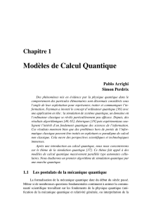 Modèles de Calcul Quantique