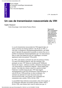 Un cas de transmission nosocomiale du VIH