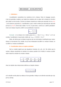 mecanique : acceleration - Univ