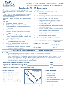 Autres services Other Services Questionnaire IRM