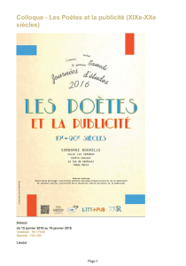 Colloque - Les Poètes et la publicité (XIXe-XXe siècles)
