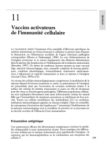 Vaccins activateurs de l`immunité cellulaire - iPubli