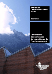 Dimensions &eacute;conomiques de la politique de l`environnement
