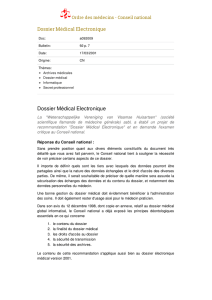 Dossier Médical Electronique - Conseil