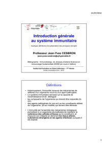 Introduction générale au système immunitaire