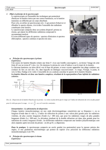 Spectroscopie 1. Objet et principe de la spectroscopie La