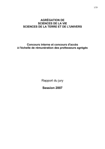 Rapport du jury Session 2007