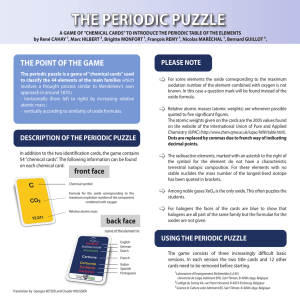 the periodic puzzle - Laboratoire d`Enseignement Multimédia