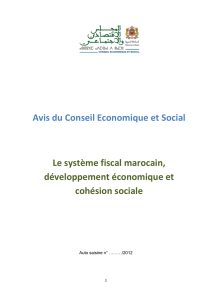 Avis du Conseil Economique et Social Le système fiscal marocain