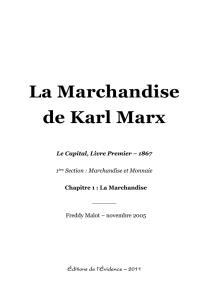 La Marchandise de Karl Marx