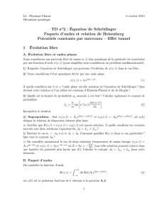 Équation de Schrödinger — Potentiels constants par