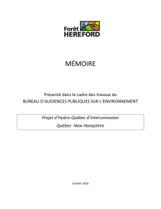 Mémoire de Forêt Hereford avec certaines des annexes