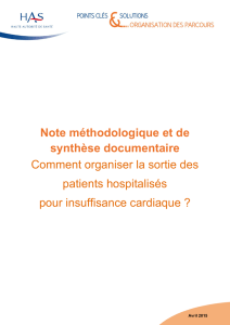 Note méthodologique et de synthèse documentaire