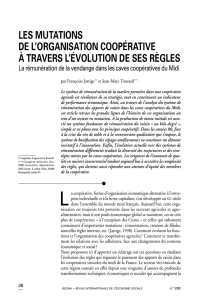 les mutations de l`organisation coopérative à travers l`évolution de