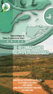 Région écologique 4a - Ministère des Forêts, de la Faune et des Parcs