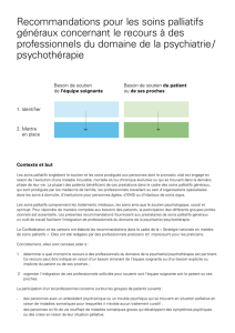 Recommandations pour les soins palliatifs généraux concernant le