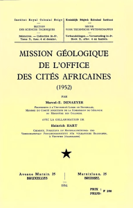 MISSION GÉOLOGIQUE DE L`OFFICE DES CITÉS AFRICAINES