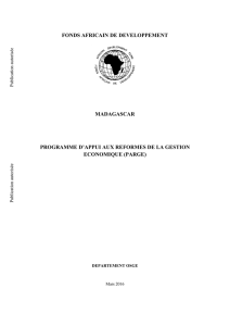 FONDS AFRICAIN DE DEVELOPPEMENT MADAGASCAR