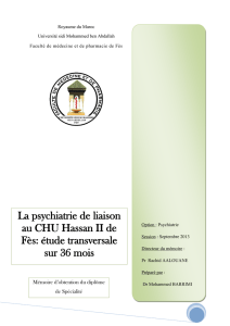 La psychiatrie de liaison au CHU Hassan II de Fès