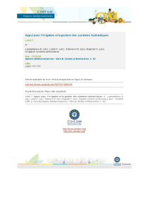 APPUI POUR L `IRRIGATION ET LA GESTION DES SYSTEMES