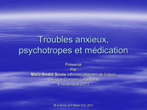 Troubles anxieux, psychotropes et médication