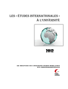 Les « Études internationales » à l`université