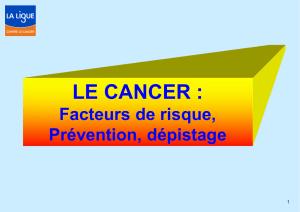 2016 Facteurs de risque - Ligue contre le Cancer