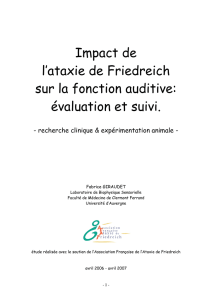 Impact de l`ataxie de Friedreich sur la fonction auditive: évaluation et