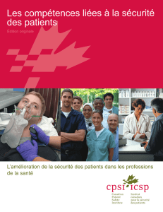 Édition originale - Canadian Patient Safety Institute